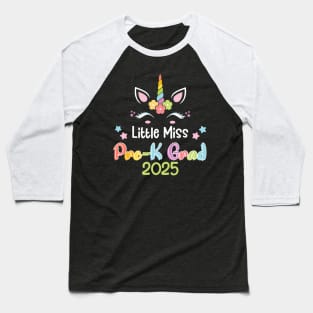 Little Miss Pre-K Grad Preschool Graduation 2025 Gift For Girls Kids Baseball T-Shirt